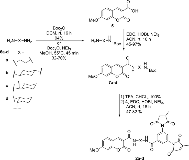 Synthesis of coumarin fluorogens 2a–d.