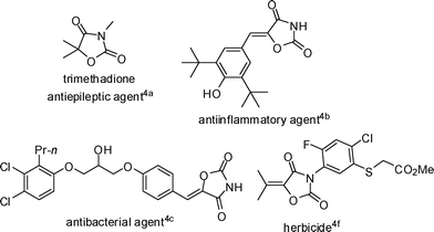 Some biologically active oxazolidine-2,4-diones.