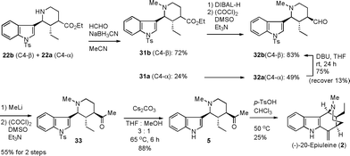 Synthesis of (−)-20-epiuleine.