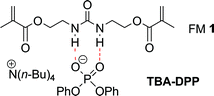 Structure of the hydrogen bonded complex between urea functional monomer 1 and the anionic template TBA-DPP.