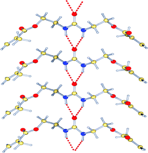 X-Ray crystal structure of FM 1, showing the linear hydrogen bonded aggregates.