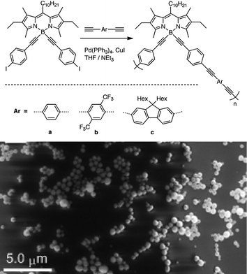 
          BODIPY
          polymer synthesis and SEM image of polymer with building block (b) dried at room temperature for 3.0 h on a glass plate. (Adapted with permission from ref. 69. Copyright 2008 American Chemical Society.)