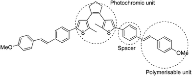 Electropolymerisable methoxystyryl- substituted diarylethenes.