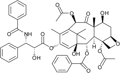 Chemical structure of paclitaxel (PT).