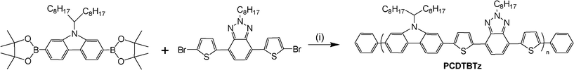 Conditions: (i) Pd2dba3, sphos, K3PO4, Toluene, H2O, 95 °C, 48 h, 70% yield.