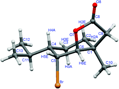 The crystal structure of bromolactone 10c.