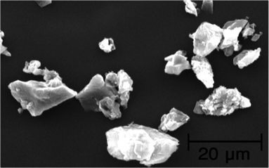 The SEM image of the Pd(0) catalyst generated from the reduction of Pd(OAc)2 by the addition of citric acid, which shows extensive agglomeration of Pd particles in the absence of the agarose hydrogel.