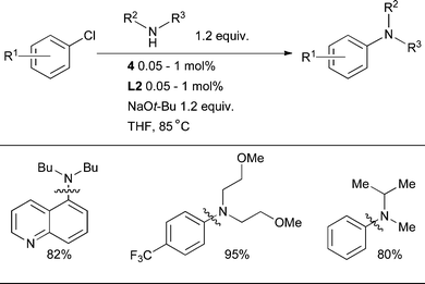 
            L2 is the most effective ligand for the cross-coupling of acyclic aliphatic amines.