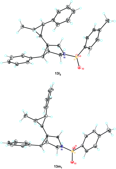 X-ray structures of 13l33 and 13m11.