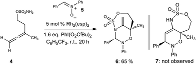 
          In situ generation of a 2-amidoallylcation facilitating a regio- and diastereoselective [3 + 3] annulation reaction.