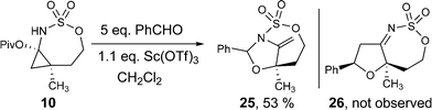 
          Cyclopropyl aminol ring opening provides a regioisomeric [3 + 2] annulation product.