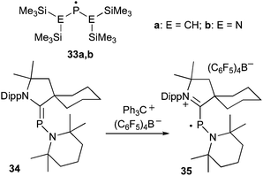 Stable localized phosphinyl radicals.