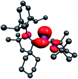 Calculated spin density for 35.