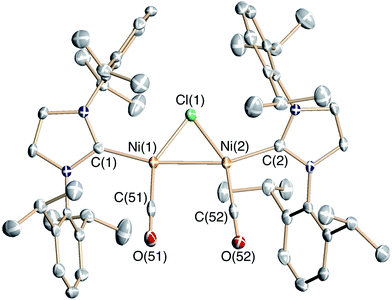 Solid-state structure of the complex cation of 8 drawn with 50% thermal ellipsoids. H-atoms, co-crystallized solvent, and the B(ArF)4 counterion have been omitted for clarity.