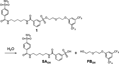 Hydrolytic reaction scheme of reagent 1.