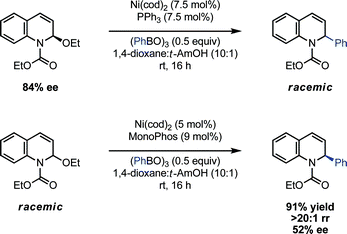 Asymmetric Ni(0)-catalyzed arylation of EEDQ.