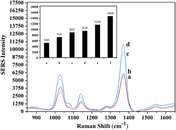 Evaluation of the specificity and selectivity of the developed method (a) without probe 1, (b) without target, (c) without probe 2, (d) nonsense sequence, (e) intensity at LOD concentration, (f) intensity at LOQ concentration.