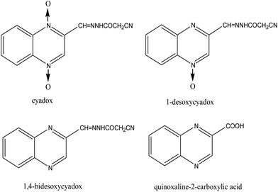 Chemical structures of cyadox and its three metabolites.