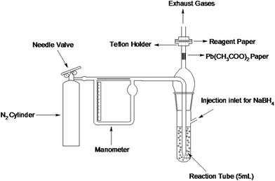 
            Assembly of arsine generation and spot fixation.