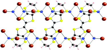 View of the ladder like structure of (ET)2[Cu4Br6ET].