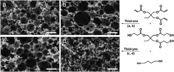 Preparation of porous polymer networks applying TE as well as TY chemistry [adopted from ref. 186].