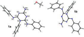 ORTEP drawing of 1·0.5 MeOH. Thermal ellipsoids are at the 30% probability level.