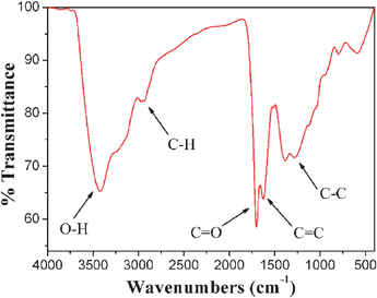 
            FT-IR spectrum of CNSs.