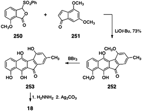 Synthesis of prekinamycin (18) by Hauser and co-workers.