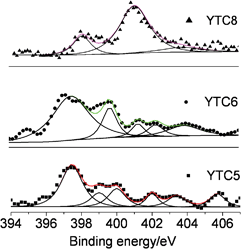 N1s spectra of the prepared carbons.