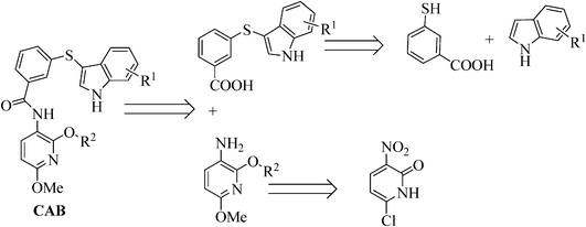 Retrosynthetic analysis of the designed compounds.