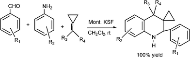 Synthesis of aryl 1,2,3,4-tetrahydrospiro(3,1’-cyclopropyl)quinolines derivatives through MCR.