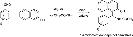 MC synthesis of 1-Amidomethyl-2-naphthol derivatives.