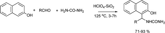 Synthesis of N-[(2-hydroxynaphthalen-1- yl)methyl]amides derivatives.