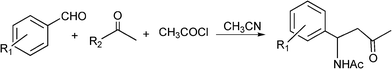 MC synthesis of β-acetamido ketone derivatives.