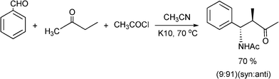 MC synthesis of β-acetamido ketone using α-substituted ketones.