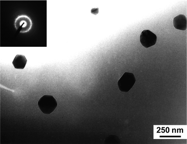 Random crystallites in amorphous Ca2La8(SiO4)6O2 after 30 min at 1023 K under 800 keV Ar+ irradiation.