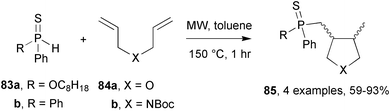 Addition/cyclisations from phosphorus hydrides and diallyl-compounds.54