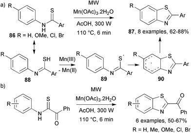 
            Mn(iii) catalysis and benzothiazole formation.55