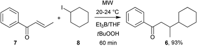 MW-assisted addition to crotonophenone.13