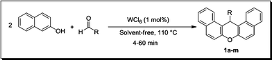 The synthesis of 14-aryl-14H-dibenzo[a,j]xanthenes catalyzed by WCl6.