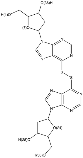 Compound 19 with labels to identify its “quasi-equivalent” units.