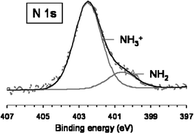 High resolution scan of N 1s region for CNT–PAH.