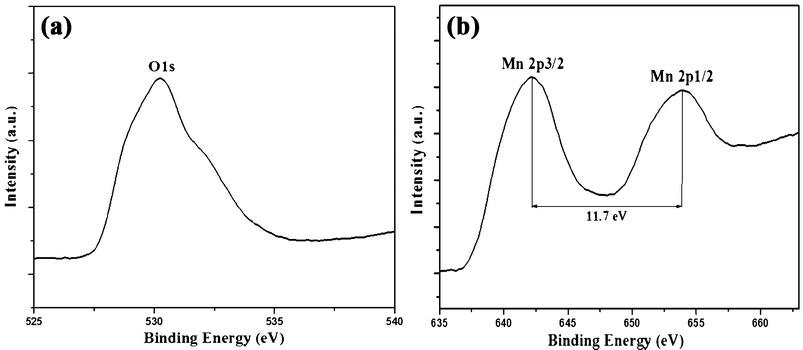 (a) O1s and (b) Mn2p XPS spectrum of the mesoporous MnO2 walnuts.