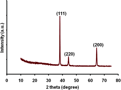 XRD pattern of prepared Au nanowires.