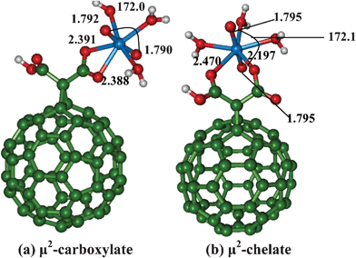 Binding of uranyl with mono-anionic malonate functionalized C60 fullerene.