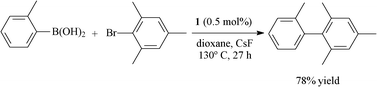 Suzuki cross-coupling reaction of sterically hindered substrates catalyzed by 1.