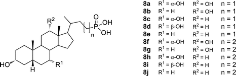 Structures of 23- and 24-phosphonobile acids.