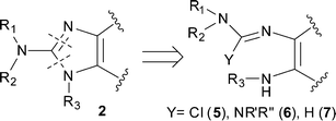 Disconnection of the 2-amino-imidazole ring.