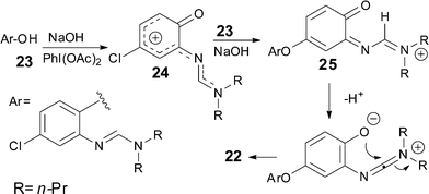 Mechanistic hypothesis for formation of 22.