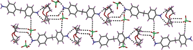 Formation of supramolecular chain through several non-covalent interactions in the lattice of compound 4.